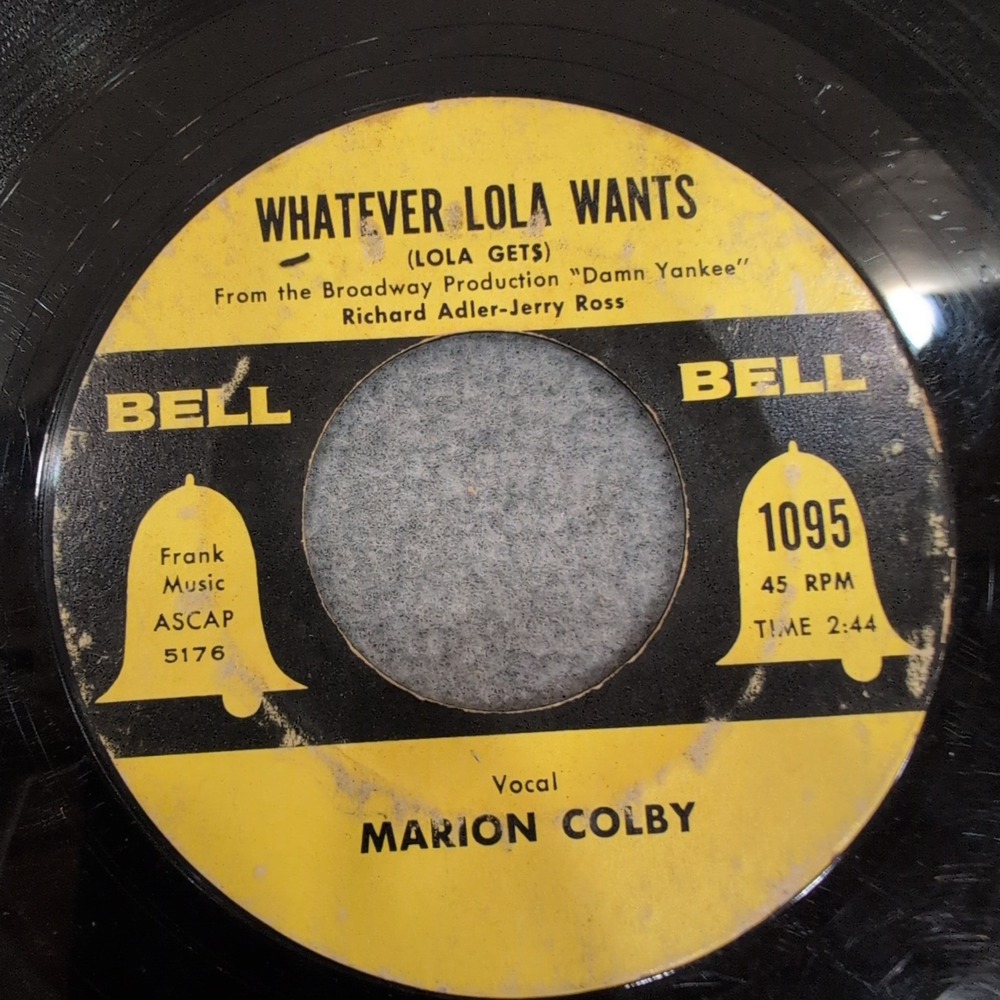 Marion Colby Whatever Lola Wants Heart Damn Yankees Bell 1095 45 RPM Vinyl - Picture 2 of 4